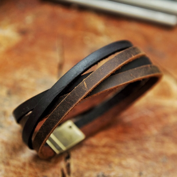 Läderarmband: Unisex Boho-stil med magnetlås