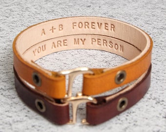 Personalized Leather Bracelet, Anniversary Gifts, Couples Gift for Boyfriend, Boyfriend Christmas Gift, Birthday Gift