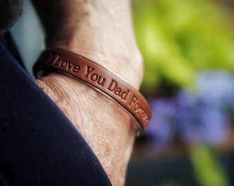 Father's day Gift, Personalized Mens leather Cuff Leather Bracelets for Men, Gift for him, Christmas gift for father