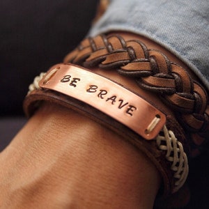 Personalized Leather Bracelet for Men: Custom Engraved Gift