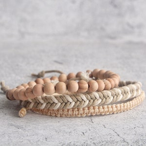 Boho Beaded Bracelet Set: Handmade Braided Surfer Bracelets
