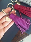 Personalized Gift for Her, Custom Tassel Keychain, Leather Bagcharm, Leather Tassel Keychain, Name keychain, Initials Charm Tassel Keychain product logo