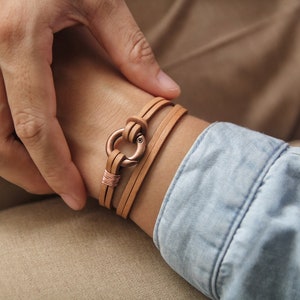 Leather bracelet for woman, Infinity Wrap Bracelet, Gift For Her, Circle Charm Bracelet, Bracelet For Women, Karma Leather Wrap Bracelet