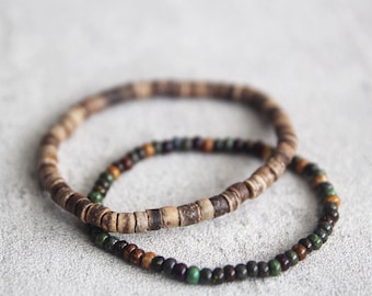 Minimalistische kralenarmbandenset: boho-surferstijl voor heren en dames