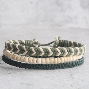 Beach Bracelets, Surfer bracelets, Yoga Boho Beaded Bracelet Gift for her, Mens bracelet set, Summer Gift, Gift for him