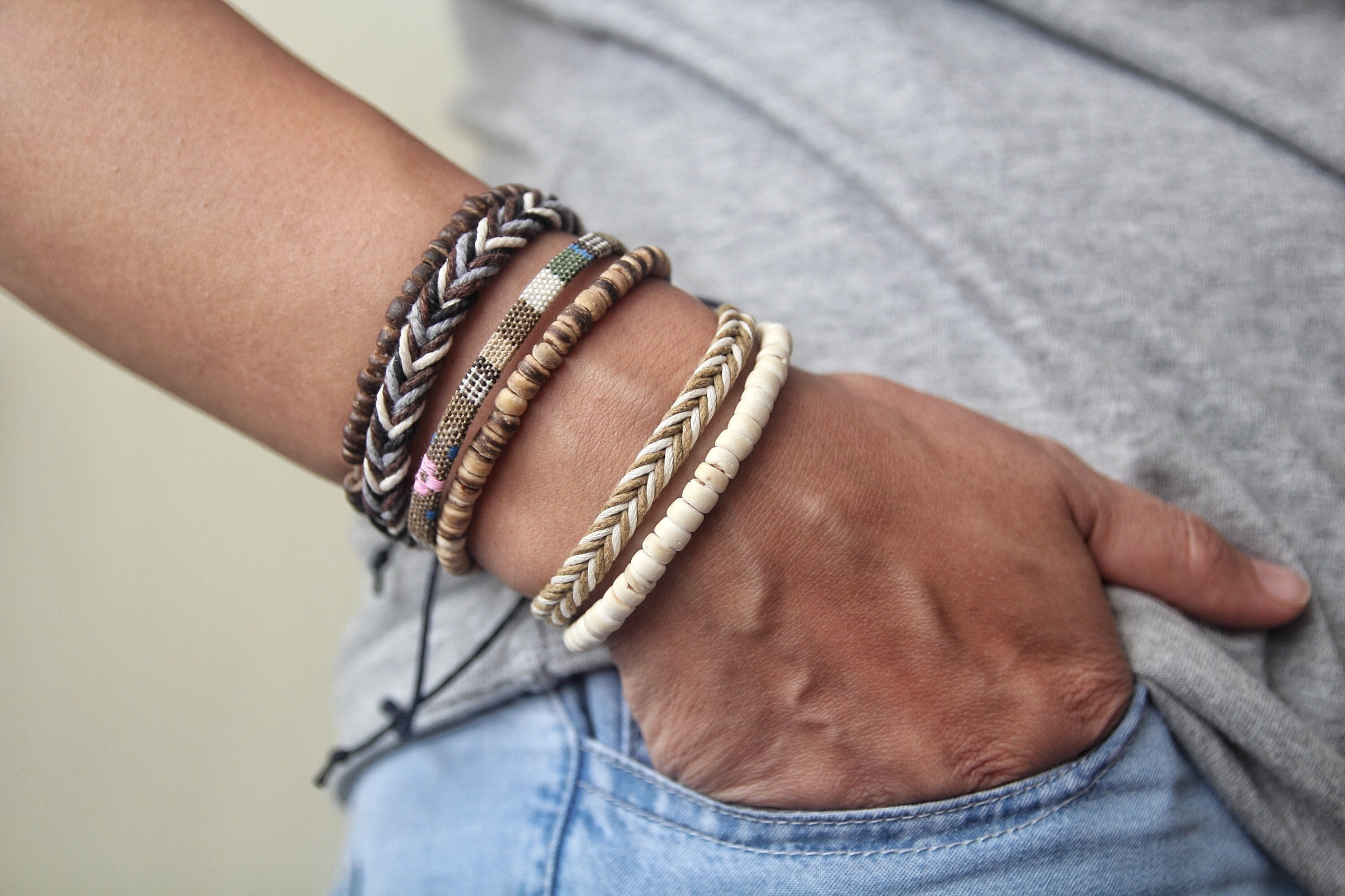 HANA LIMA Surfer Leather Bracelet – Unisex Surf Jewelry – Men's & Women's