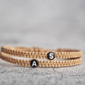 Pulseras para parejas, pulseras con iniciales personalizadas, pulsera a juego para amantes, pulseras de amistad, regalo para él, regalos de Navidad, conjunto de 2