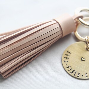 Personalized Keychain, Tassel Keychain,Anniversary gift, Birthday Keychain, Gift for Her image 1