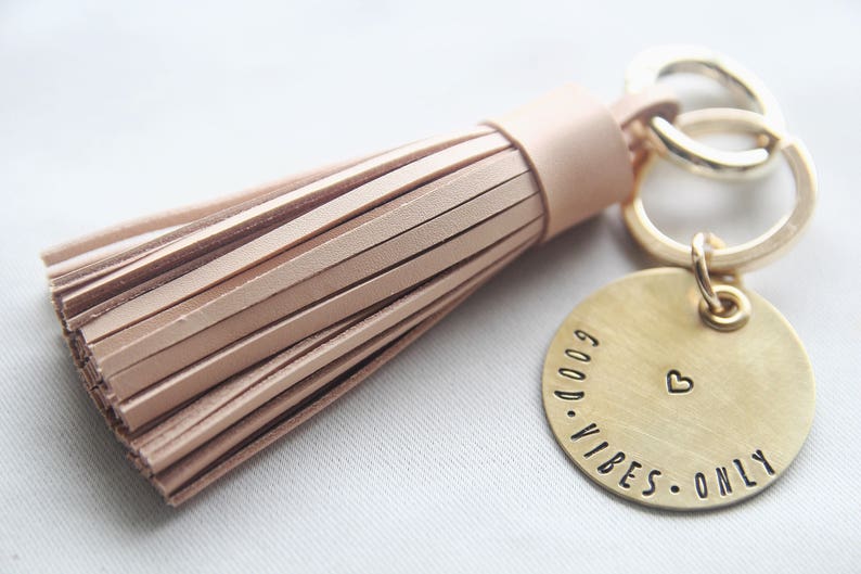 Personalized Keychain, Tassel Keychain,Anniversary gift, Birthday Keychain, Gift for Her image 1