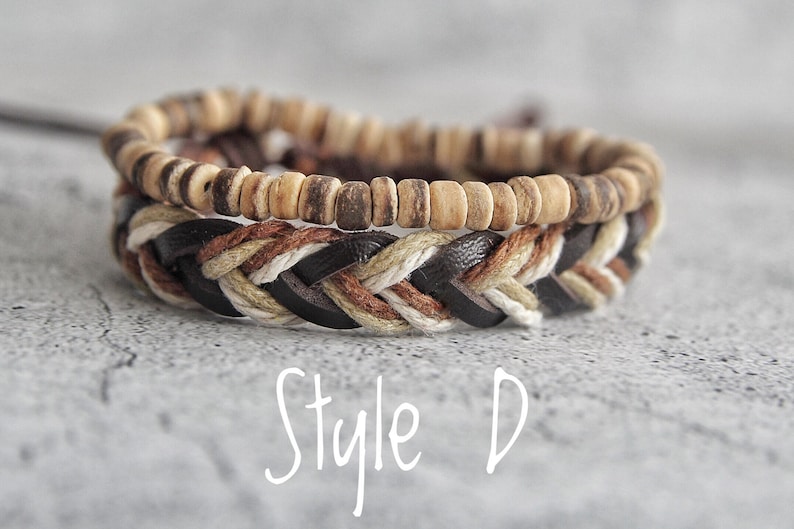 Strand Armbänder, Surfer Armbänder, Yoga Boho Perlen Armband Geschenk für sie, Herren Armband Set, Valentinstag Geschenk, Geschenk für ihn Style D