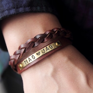 Gift for boyfriend Customized Leather Bracelet Custom CUff Bracelet engraved,Gift for him, Valentine Day Gift for Boyfriend, Custom Bracelet