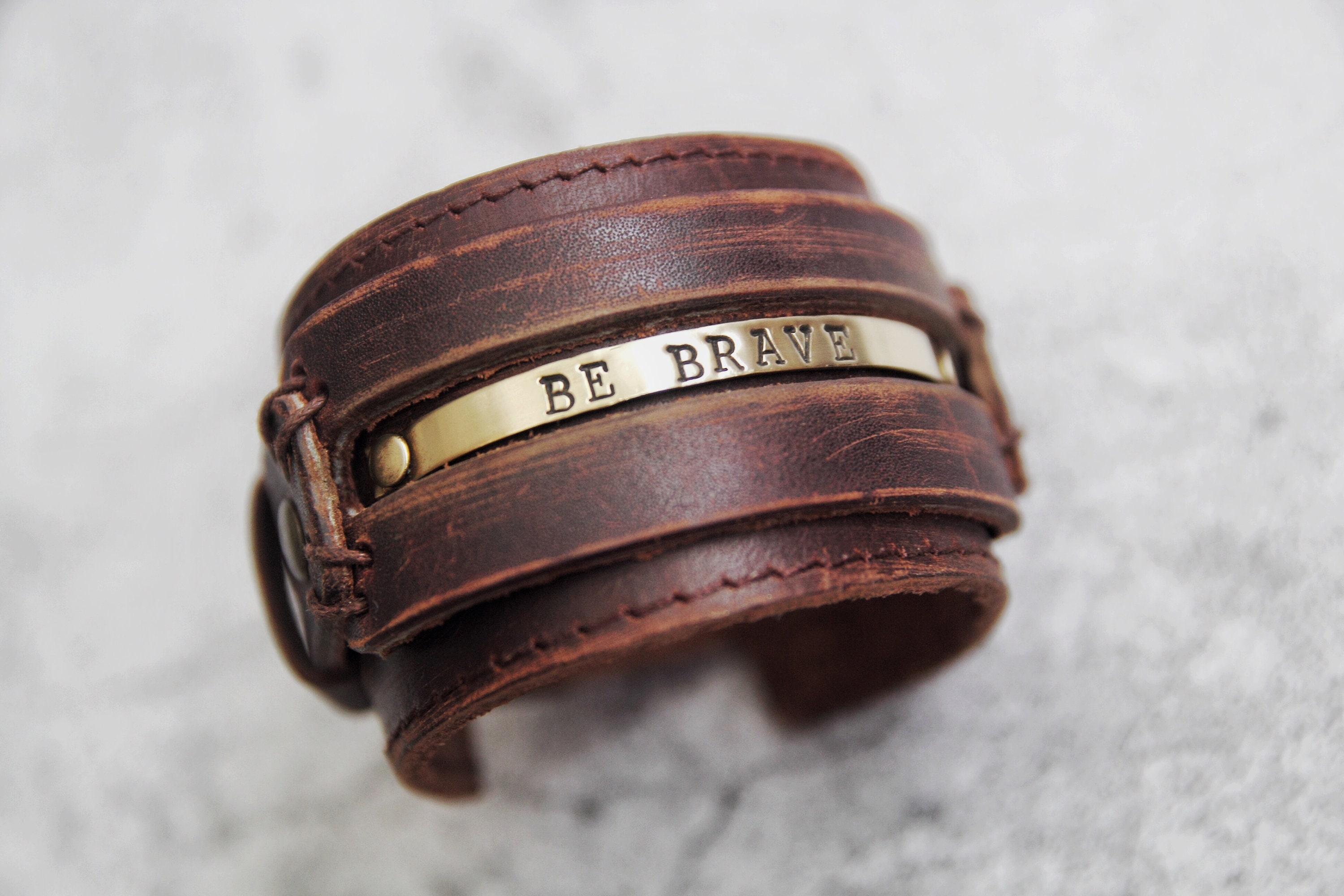 Mens Personalized Leather Cuff family Bracelet bracelet for Etsy