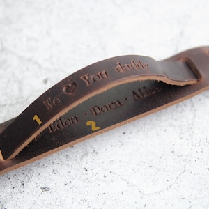 Personalized Gift for Him, Mens Leather Bracelet, Custom Secret Message Bracelet, Fathers Day Gift image 3