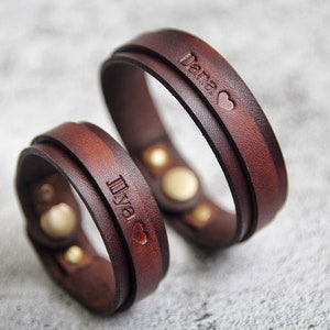 Man Leather Bracelet, Couples Bracelets, Secret Hidden Message bracelet, Matching bracelets, Customized Bracelet, Gift for Boyfriend
