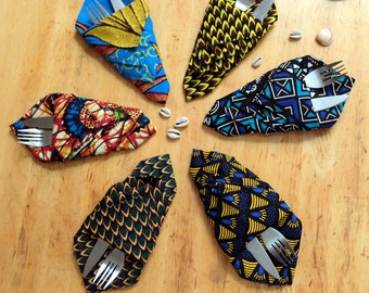 Napkins in African WAX fabric 100% cotton - print of your choice - party table - wedding gift