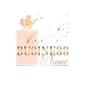 Fairy glitter logo, princess logo, pink gold glitter Logo design, magic sparkle Logo, magical pink gold logo, fairylike branding package
