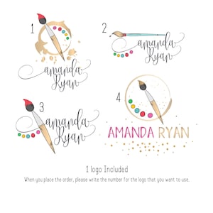Paintbrush Art Store Logo, painter artist logo design, pastel painter logo, kids drawing courses, art and craft shop, creative services