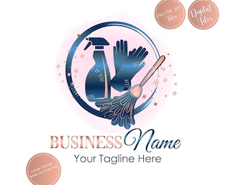 Cleaning Service Logo, maid service, housekeeping logo, gloves duster cleaning logo, cleaning Business Logo, vector cleaning service logo