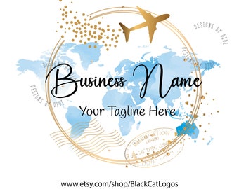 Travel Logo design, Travel Agent Logo, Round circle gold logo design, travel Business Logo, travel graphic design, travel branding package