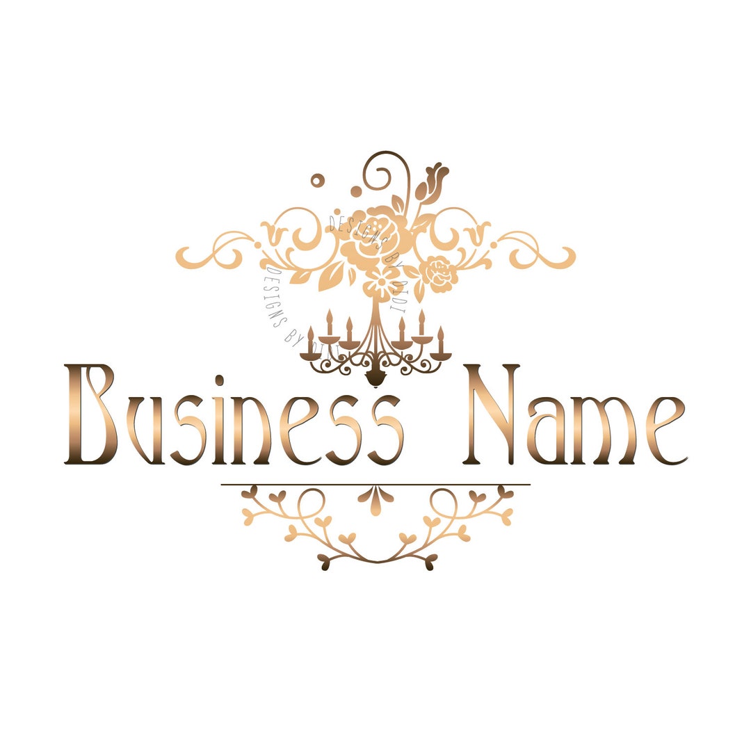 Chandelier Logo Design, Gold Chandelier Logo, Gold Candelabrum Logo
