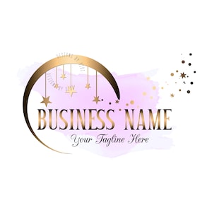 Moon Stars Logo: Feminine Branding Identity (Digital Files)