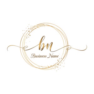 Gold-Initialen rundes Logo, Boutique-Mode-Logo, Schönheitssalon-Logo, Logo-Funkel-Initialen, Logo-Fotografie, Gold-Logo-Design runder Glitzer