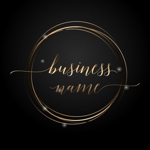 Round circle gold logo, fashion boutique logo, gold black circle round watermark, photography circle logo, Business Logo, branding package