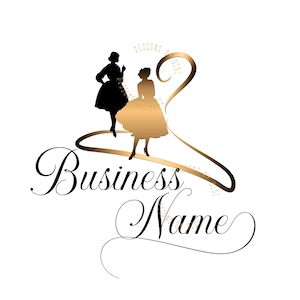 Fashion Logo: Gold Hanger, Clothing Boutique Branding