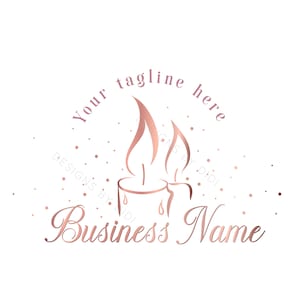 Candle Flame Logo Design: Round Branding Watermark (Digital Files)