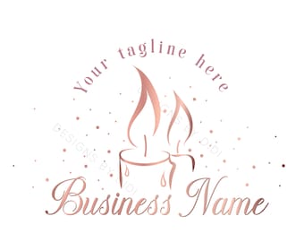 Candle round circle logo design, candle flame, round watermark candle, candle light, candle decoration, spa aromatherapy, branding identity