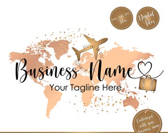 Reisebüro-Logo-Design: Flugzeug & Koffer (Digitale Dateien)