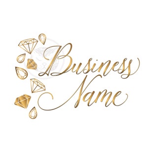 Diamond jewelry logo, jewelry store logo, fashion boutique logo, beauty business logo, gold crystals graphic design, branding identity