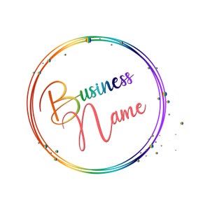 Rainbow logo, photography logo, boutique logo, signature logo, minimal simple logo, colorful logo, premade logo, circle logo, round logo