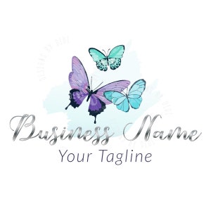Butterflies logo design, boutique logo, fashion logo, beauty logo, feminine logo, butterfly Business Logo, branding identity, Nature logo
