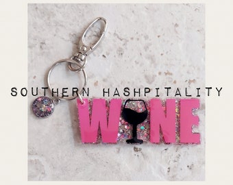 Wine is the Word Keychain