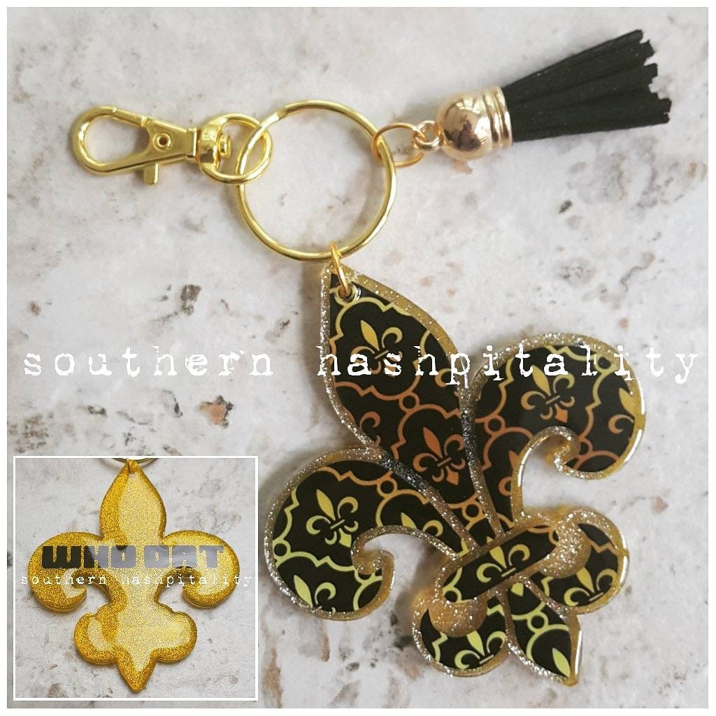 Fleur De Lis Keychain Etsy