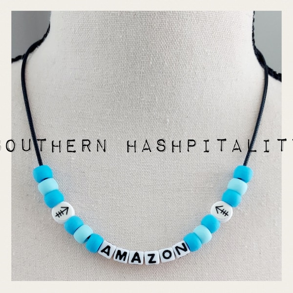 18 INCH RESIN Simple Beaded Hash Name Necklace