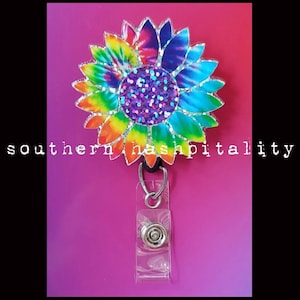 Tie-Dyed Sunflower Badge Reels