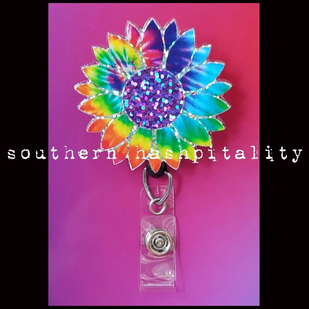 Tie-Dyed Sunflower Badge Reels