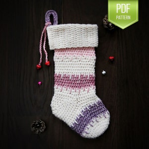 CROCHET PATTERN - &#39;Fill me up&#39; Christmas stocking - Crochet stocking - one size fits all - Christmas crochet