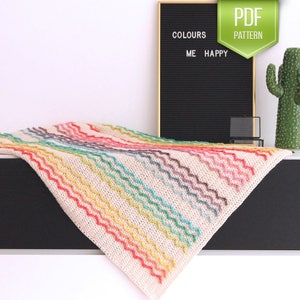 CROCHET PATTERN - Crochet blanket -  Rainbow blanket - Wave blanket - Ripple blanket -  Baby afhan - Rainbow baby blanket