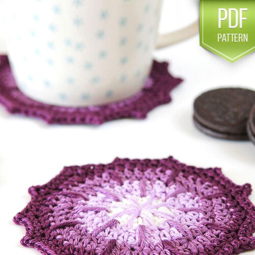 CROCHET PATTERN Coaster Pattern Crochet Coasters Ombre Etsy