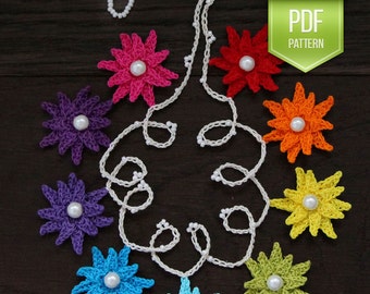 CROCHET PATTERN - Edelweiss Christmas garland - Christmas decoration - Christmas bunting - Christmas crochet - Flower crochet