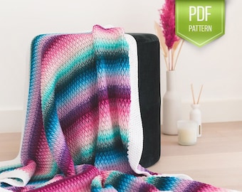 CROCHET PATTERN - crochet blanket - afghan pattern - crochet throw - baby blanket - Alpine Stitch blanket