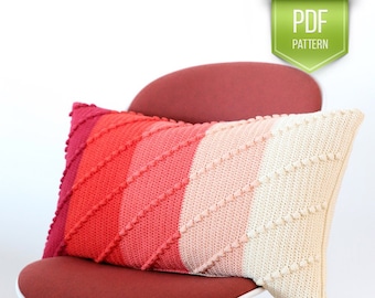 Textured Crochet Pillow Pattern – Parallel Ombre Cushion (PDF Pattern)