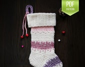 CROCHET PATTERN - 'Fill me up' Christmas stocking - Crochet stocking - one size fits all - Christmas crochet