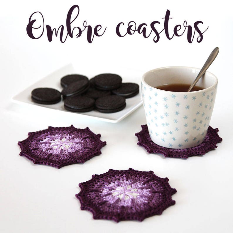 CROCHET PATTERN coaster pattern crochet coasters ombre Etsy