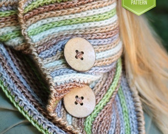CROCHET PATTERN - cowl pattern - Moss cowl - crochet scarf - scarf pattern - Buttoned cowl - Instant download
