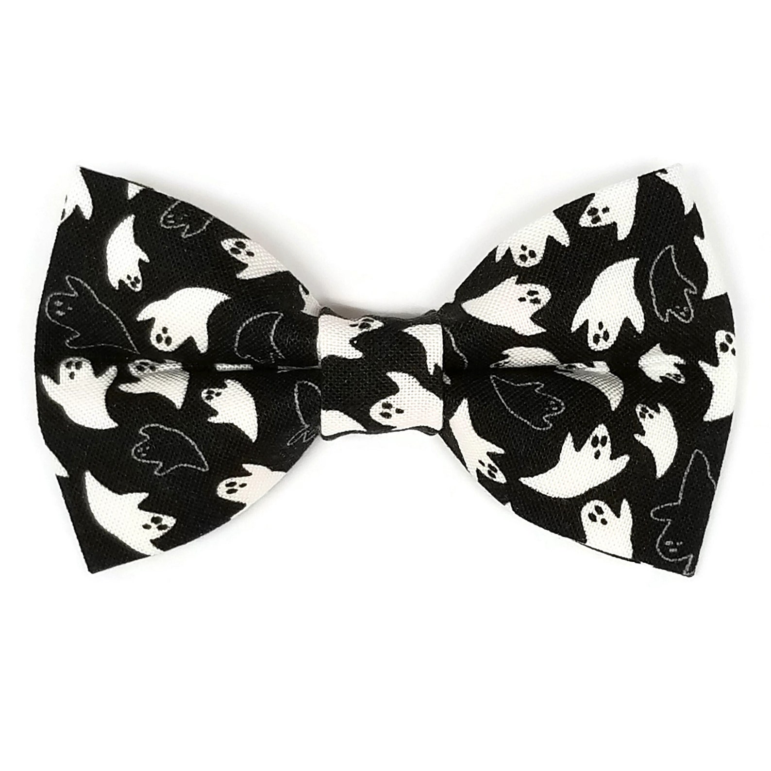 Spooky Ghosts Black Bow Tie Cat Collar Combo Ghosts Bow Tie Etsy