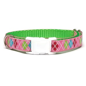 Pink Argyle, Cat Collar, Kitten Collar, Argyle Cat Collar, Ribbon Cat Collar, Breakaway Cat Collar, Pink Cat Collar